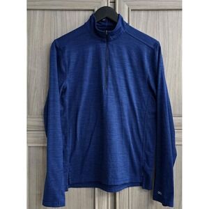 DSG Men's Movement 1/4 Zip Long Sleeve Shirt Blue Small